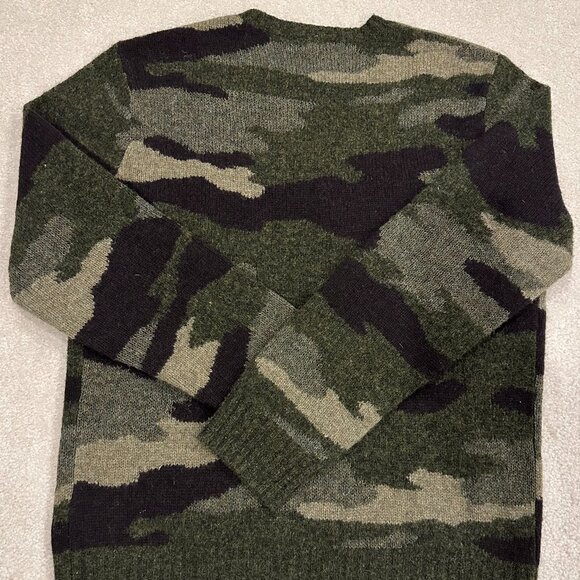 NEW $265 Polo Ralph Lauren Wool Merino Camo Leather Patch J Crew Sweater M NWOT - Picture 4 of 7